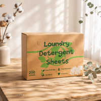 Tablettes de lessive OEM/ODM 200 feuilles Parfum Linge Frais Écologiques Hypoallergéniques Sans Plastique Faible Formation de Mousse
