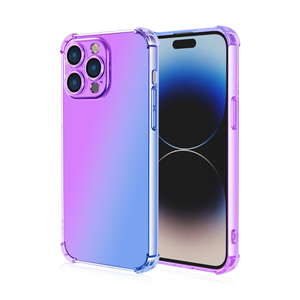 Custodia Bicolore per <span class=keywords><strong>iPhone</strong></span>, Cover Sfumata Colorata Graduale per <span class=keywords><strong>iPhone</strong></span> 15, Custodia Laser Sfumata per <span class=keywords><strong>iPhone</strong></span> 16 17 Trasparente - Product Image 1