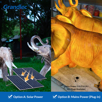 Lampe solaire LED décorative pour extérieur, statue d'éléphant, IP65, en fibre de verre, pour jardin