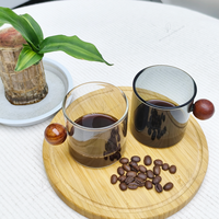 Mug en verre transparent résistant à la chaleur en borosilicate de 200 ml, mini-tasse, logo personnalisé, compatible lave-vaisselle et micro-ondes, fait main, classique