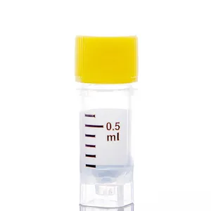 Laboratuvar tüp ekipmanları 0.5ml harici tüp tıbbi sınıf PP vücut temizle steril kriyojenik tüpler biobank kullanımı için