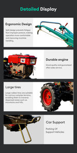 Trattore <span class=keywords><strong>a</strong></span> <span class=keywords><strong>Mano</strong></span> Diesel per Agricoltura, Mini <span class=keywords><strong>Motozappa</strong></span> 8-10 CV, Vendita Calda in Africa - Product Image 6