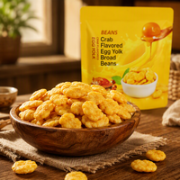 Snack de Habas con Sabor a Cangrejo, Crujientes y Recubiertas, Listas para Comer, en Bolsa Mini con Nitrógeno, Venta al por Mayor, Proveedor OEM, Exportación Directa
