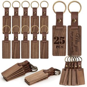 Vente directe usine : Porte-clés en bois de noyer noir à bande verticale, gravure en hêtre, métal haute visibilité, produit phare - Product Image 1