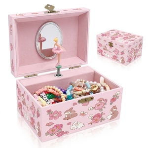 Caja Musical de Joyería de 5 Pulgadas con Manivela, Diseño Ecológico de Papel, Caja Musical Infantil para Guardar Joyas y Collares, Regalo para Niños - Product Image 4