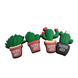 Aimants de réfrigérateur en PVC souple personnalisés en gros, motif cactus, en caoutchouc 3D/2D, avec logo personnalisé - Product Image 1