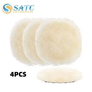 US Local Stock Ships In 24H Free Shipping USA 4PCS 5&quot; Hook And Loop Auto Wool <strong>Buffer</strong> Wheels Polishing Waxing Buffing Pads - Product Image 1