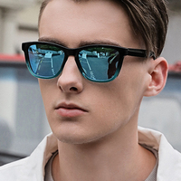 Lunettes de soleil polarisées rétro noires tendance pour hommes, stock entrepôt USA/UE 2025, personnalisables avec logo, pour l'été