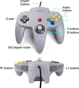 จอยสติ๊ก <span class=keywords><strong>Zowie</strong></span> สำหรับเครื่องเล่นเกม N64 แบบมีสาย พร้อมฟังก์ชั่นสั่นสะเทือน 14 สี รุ่น AGB-001 ไม่มีแม่พิมพ์ส่วนตัว มีสินค้าในสต็อก ราคาโรงงานถูก - Product Image 2