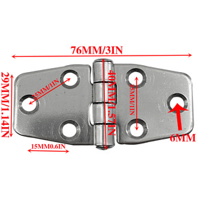Charnière en acier inoxydable ISURE 76x38mm, charnière de surface pour meubles, antirouille, design industriel - Product Image 3