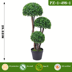 Árbol Topiario Artificial de Boj de 3 Bolas Personalizado al por Mayor, Resistente a los Rayos UV, Planta Artificial <span class=keywords><strong>en</strong></span> Maceta para Decoración del Hogar y Jardín, Paisajismo y Terrazas - Product Image 4