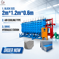 Machine automatique de fabrication de blocs EPS à commande PLC GUIJU 50kW 380V, type refroidissement par air, ligne de production de panneaux isolants en mousse de polystyrène haute performance
