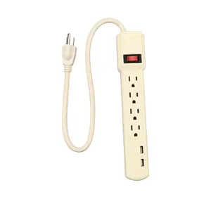 4-fach USA-Steckdosen Steckdosen leiste Verlängerung kabel mit 2 USB-Wand stecker verlängerung 1,8 m für Home-Office-Reisen