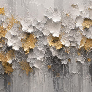 Textured Abstract Floral Canvas Modern Wall Art with Gold Accents Paintings and Hand Painted <b>Large</b> Home Interior Decoration - Product Image 2