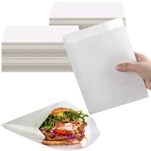 Заводская дешевая 7x6x1 дюйм маслостойкая расширяемая смазка устойчивая к сэндвич-мылу для хлеба картофеля фри стеклянные бумажные пакеты