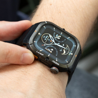 Montre connectée AGM Watch W3 carrée, étanche IP68, écran OLED 1,95 pouces, batterie 500 mAh, lampe torche LED, appels Bluetooth, sport, Android, unisexe, mode, boussole