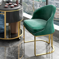Chaise de salle à manger de luxe moderne avec dossier en velours et cuir, chaise de négociation pour café, hôtel, mobilier