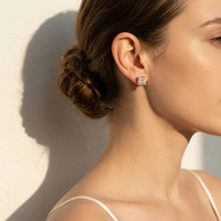 Boucles d'oreilles clous minimalistes en moissanite taille princesse 2 carats, en argent sterling 925, bijoux raffinés pour femme, cadeau