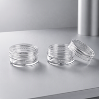 Emballage cosmétique vide, pot en plastique transparent de 3 g, vente en gros, approvisionnement en vrac pour échantillons de soins de la peau