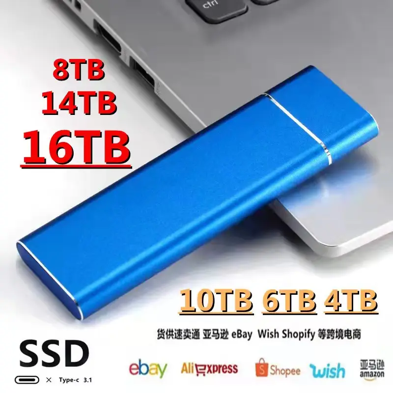 Mini mobil SSD yüksek hızlı 8T 6T 4T 2T 1T yükseltme ve kapasite genişletme SSD usb 3.0 3.1 harici depolama katı hal sürücü