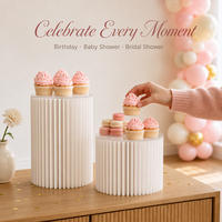 Colonnes romaines en papier pliables pour table de desserts, piliers de mariage, pièces de décoration pour vitrine, supports à gâteaux, accents de mariage