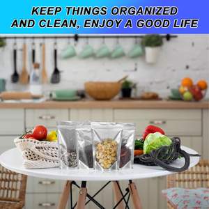 <b>Heavy</b> Duty Clear Front Plastic Zipper <b>Stand</b> Pouch <b>Bags</b> Aluminum Foil Back Moisture Proof Reclosable Feature Customizable Food - Product Image 3