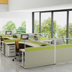 Văn phòng hiện đại phân vùng hệ thống-6 người l-hình dạng máy trạm cubicles - Product Image 5