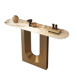 Tavolo Console di Design per <span class=keywords><strong>Soggiorno</strong></span> con Piano in Marmo, Tavolo per Hotel, Tavolo Console in Marmo Bianco <span class=keywords><strong>Moderno</strong></span> - Product Image 5