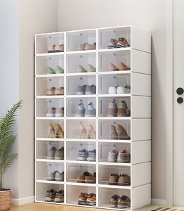 Modern Design Bedroom Foldable Clear Drawer Case <strong>Shoes</strong> Storage <strong>Box</strong> Plastic Stackable <strong>Shoe</strong> Organizer
