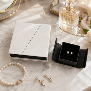 Premium Eco-Friendly Double Door Magnetic Jewelry <b>Box</b> Gift <b>Box</b> Wholesale Custom Logo Paper <b>Box</b> Wedding Favor Jewelry Storage - Product Image 2