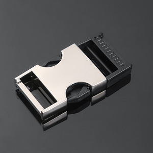 Metal Side Release Buckles Silver Black Durable For Bags Adjustable <b>Webbing</b> Buckles - Product Image 2