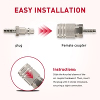 Raccord pneumatique OEM & ODM avec raccord rapide pour tuyau de 3/8 pouces, en laiton nickelé, connecteur rapide pour outil pneumatique