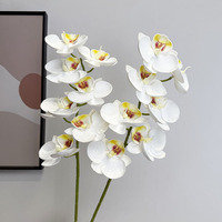 Fleur artificielle Phalaenopsis à 7 têtes, orchidée papillon en coton de silicone au toucher réel, fausse fleur pour la décoration intérieure