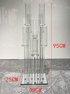 Portavelas de Pilar transparente de cristal alto de 9 brazos de lujo, candelabro de boda, centros de mesa para decoraciones de eventos de boda - Product Image 3