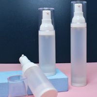 Flacon pulvérisateur vide transparent givré de 15ml, 30ml, 50ml, sans air, pompe Portable rechargeable, bouteilles de Lotion pour maquillage de voyage