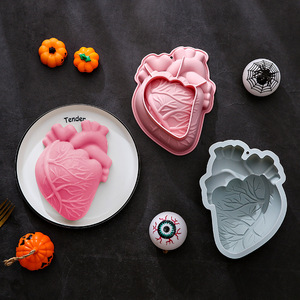 DIY Handmade Heart Shape Baking DIY Halloween <strong>Cake</strong> Mold Candle Silicone Mold Soap Mold - Product Image 1