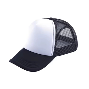 Wholesale Blank Mesh Trucker Hat 5 Panel Unisex Polyester Cap Custom Embroidered Logo High Quality Private Label - Product Image 3