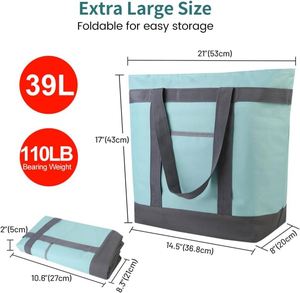 Bolsas Térmicas Aisladas para Comestibles, Bolsas Reutilizables Grandes con Cierre Hermético, Bolsas de Compras Térmicas para Entrega de Alimentos - Product Image 2