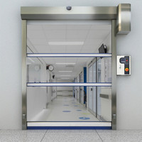Directo de fábrica, venta al por mayor, diseño automático de sala limpia, marco de puerta de aluminio sin polvo, puerta enrollable de Panel de PVC