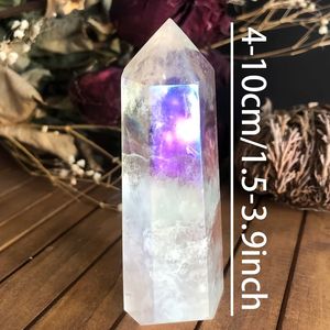 Torres de Cristal de Cuarzo Aura Ángel al por Mayor, Torre de Cuarzo Transparente Electrochapada para Sanación Espiritual - Product Image 3