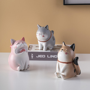 Colorido Estilo nórdico resina arte sala <span class=keywords><strong>de</strong></span> estar TV gabinete dormitorio Navidad joyería lindo Ins creativo fantasía gato adornos - Product Image 3
