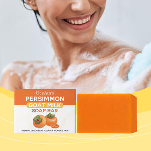 Gran oferta, jabón <span class=keywords><strong>de</strong></span> leche <span class=keywords><strong>de</strong></span> cabra orgánico Natural <span class=keywords><strong>de</strong></span> 100g, jabón perfumado <span class=keywords><strong>de</strong></span> caqui hecho a mano <span class=keywords><strong>de</strong></span> alta calidad para blanquear la piel seca - Product Image 1