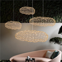 Lustre créatif en fer forgé en forme de nuage et d'étoile pour chambre, salon, restaurant