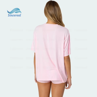 Ensemble deux pièces décontracté pour femme en polyester et coton, col rond, séchage rapide, respirant, écologique, extensible, anti-boulochage, haut et short
