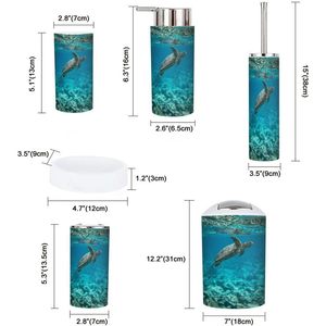 6 pièces luxe tortue nage océan Indien Maldives ensemble d'accessoires de salle de bain décor à la maison Stock bain matériel Collection - Product Image 2
