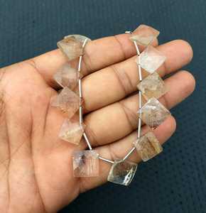 2020 gros naturel cuivre rutile pierres précieuses à facettes forme carrée Briolette perles véritable fabricant de produits de haute qualité - Product Image 4