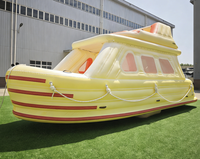 Catamaran Électrique Gonflable de Luxe Écologique à 2 Niveaux, Bateau-Maison Électrique en PVC, Yacht Sportif pour Loisirs Nautiques, Flottant Élégant
