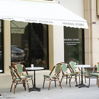 Chaise de restaurant commerciale française d'extérieur, design antique en marbre, pour café, terrasse, cour, bar, démontable et assemblable