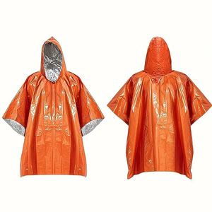 Poncho de Mylar Naranja Impermeable y Cortavientos para Exteriores, para Supervivencia, Aislamiento Térmico, Impermeable - Product Image 1