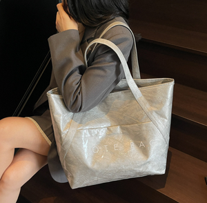 Bolso Tote Retro con Letras, Casual, Combinable con Todo, Minimalista, Transparente, de Gran Capacidad, Bolso de Hombro - Product Image 4